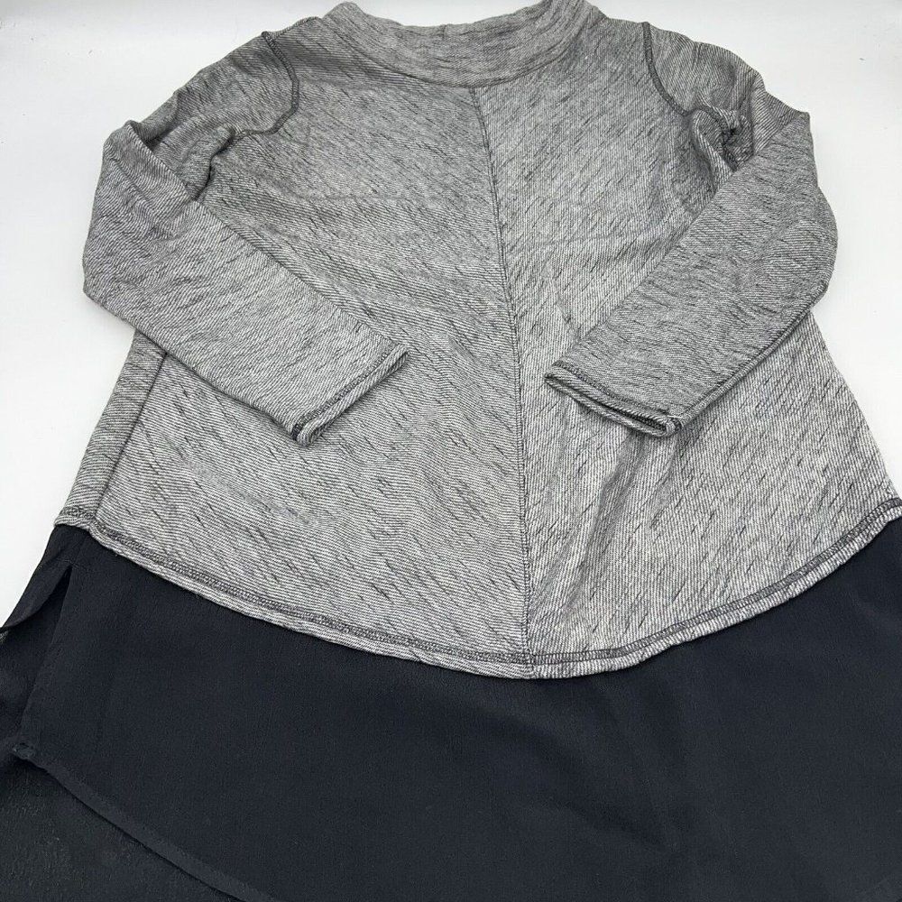 Soft Surroundings York Tiered Pullover Tunic black/white medium